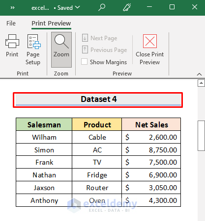 Display Print Preview of Multiple Hidden Sheets Using Excel VBA
