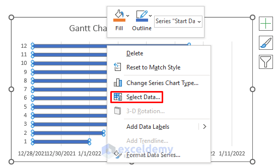 Gantt Chart for Multiple Projects in Excel 