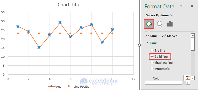 how to add horizontal line in excel scatter plot Adding Extra Column to Add Horizontal Line