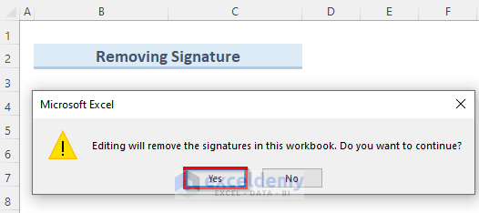 How to Remove Signature from Excel Documents