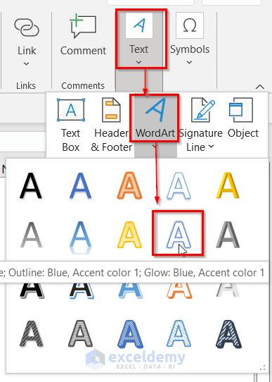 Insert Watermark in Excel with WordArt Feature