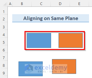 Align Shapes in Same Plane in Excel