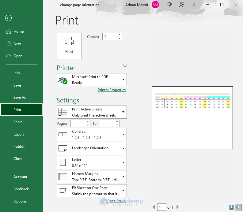 How to Change Page Margin in Excel