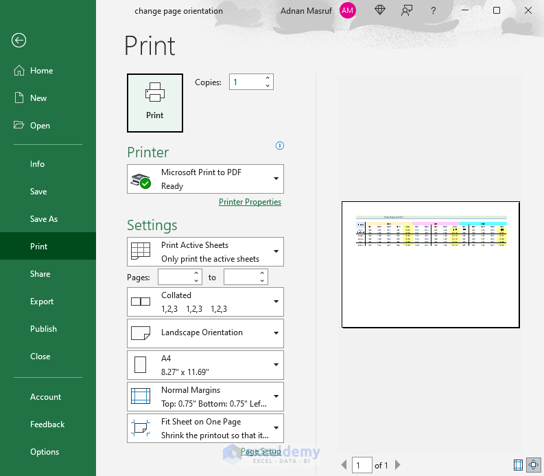 how to change page orientation in excel Using Page Layout Tab to Change Page Orientation