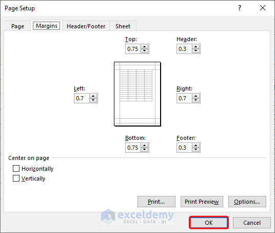 How to Change Page Margin in Excel