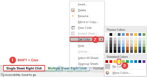 Changing Tab Color of Multiple Worksheets