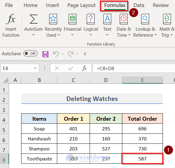 Delete Watches to Compress Excel File for Email