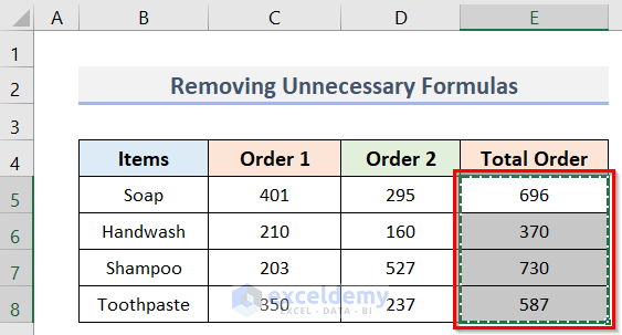 Remove Unnecessary Formulas to Compress Excel File for Email