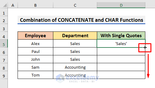 Combine Excel CONCATENATE and CHAR Functions to Insert Single Quotes