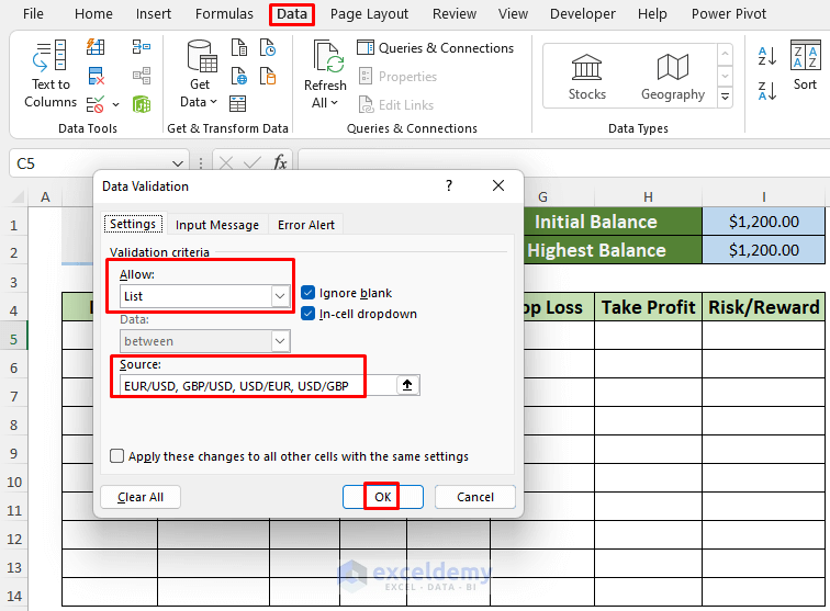 how to create a forex trading journal in excel