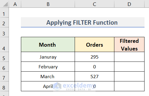 Avoid Zero Values Using Excel FILTER Function