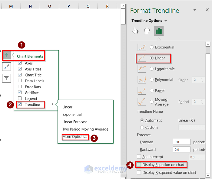Finding Slope in Excel Using Trendline