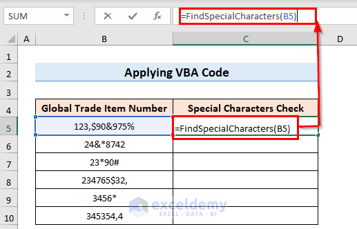 Methods to Find Special Characters in Excel