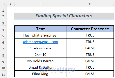 how to find special characters in excel using vba intro