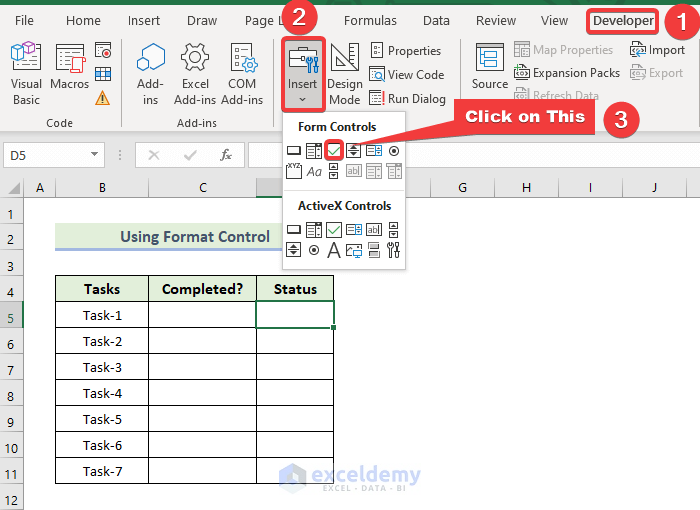 Using Format Control to Link Multiple Checkboxes