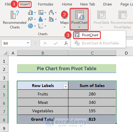 how to make a pie chart in excel with multiple data Making a Pie Chart with Multiple Data from Pivot Charts Option