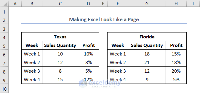 How to Make Excel Look Like a Page Removing Fill Color