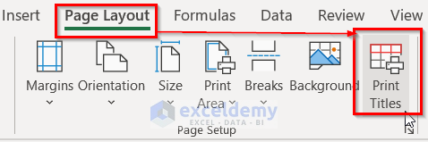 3. Make First Row as Header Using Excel Print Titles Option 