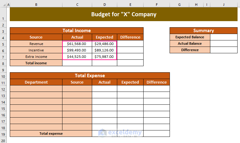 calculation of incomes