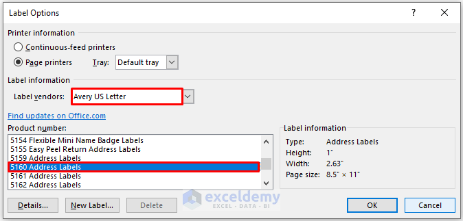 How to Print Avery 5160 Labels from Excel 