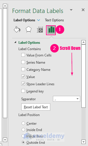 how to remove zero data labels in excel graph