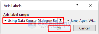 selecting data source dialogue box
