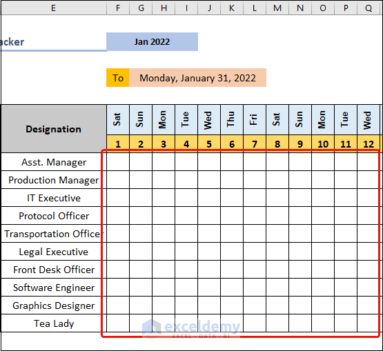 How to Track Employee Vacation Time in Excel Creating Individual Date and Day