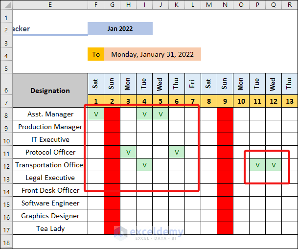 How to Track Employee Vacation Time in Excel Inputting Vacation Days