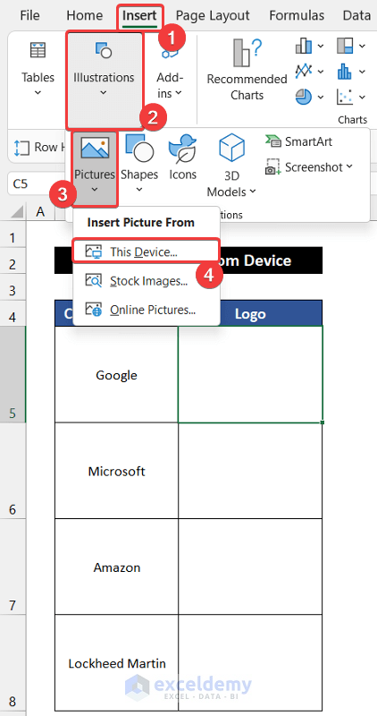 Insert Image in Excel Cell As Attachment from Device