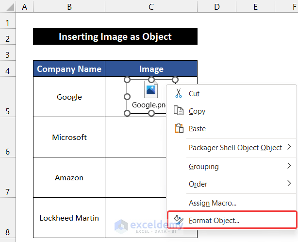 Insert Image in Excel Cell As Attachment as Object