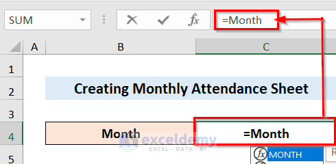 Procedures to Create Monthly Attendance Sheet