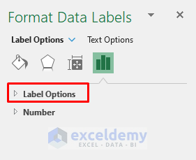 Use Format Data Labels Tab to Move Data Labels in Excel Chart