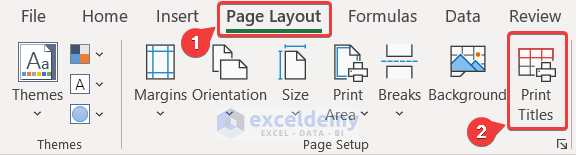 print titles must be contiguous and complete rows or columns