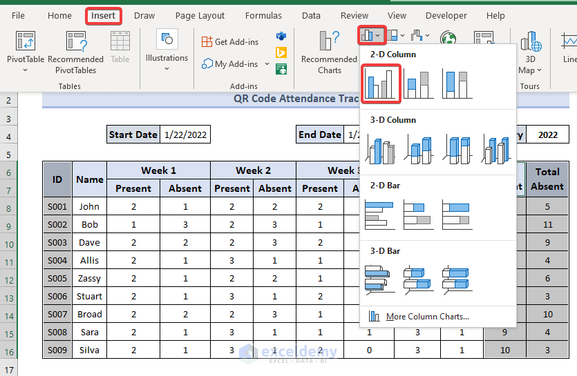 QR Code Attendance Tracking with Excel 