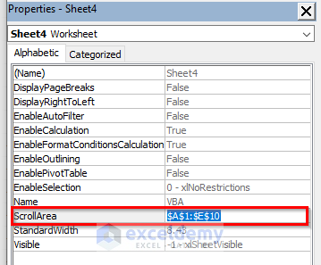 Restrict Scrolling to Working Area in Excel Using VBA Window