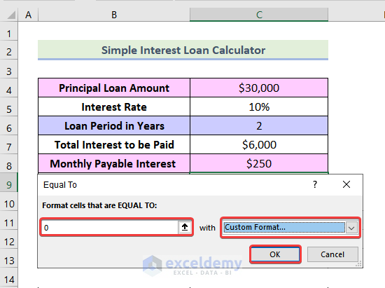 excel simple interest loan calculator payment schedule Check the Figures