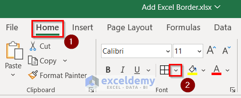 Border Drop-down option