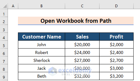 Excel VBA Open Workbook from Path