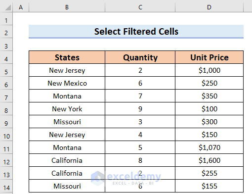 How to Select Only Filtered Cells in Excel Formula