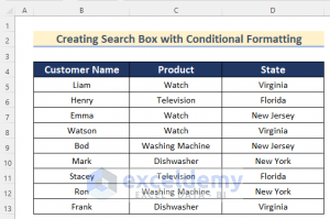 How to Create Search Box in Excel with Conditional Formatting