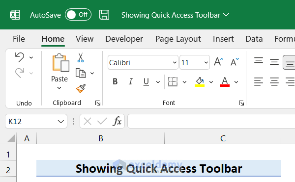 5 Easy Ways to Show Quick Access Toolbar in Excel