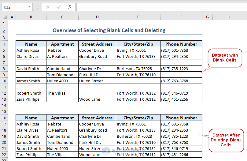 Overview of How to Select Blank Cells and Delete in Excel