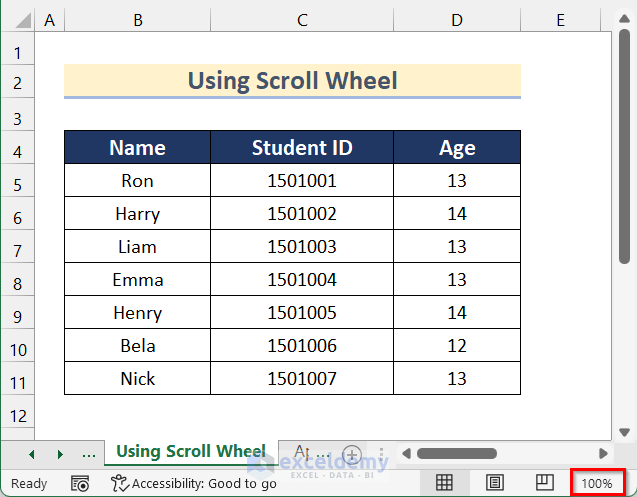 Using Scroll Wheel to Zoom