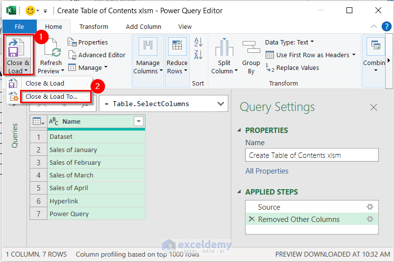 How to Create Table of Contents in Excel
