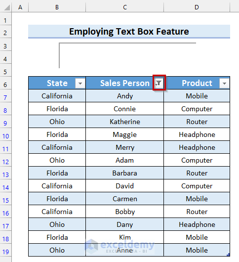 Adding Filter to Create a Search Box in Excel with VBA