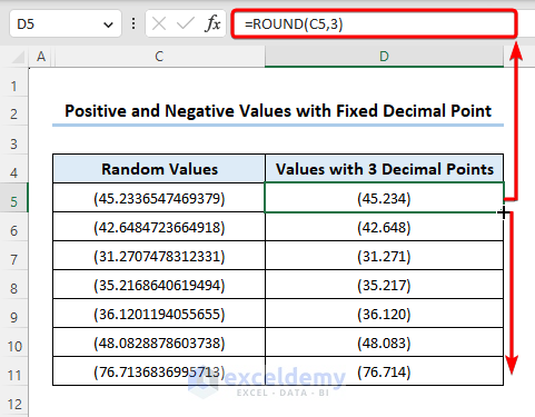 Converting random values with specific decimal points