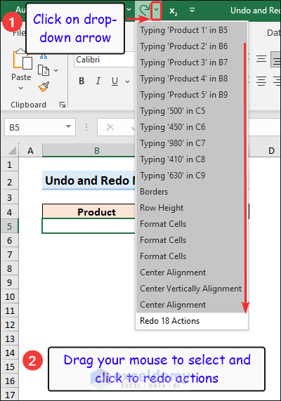Select and click to redo multiple actions