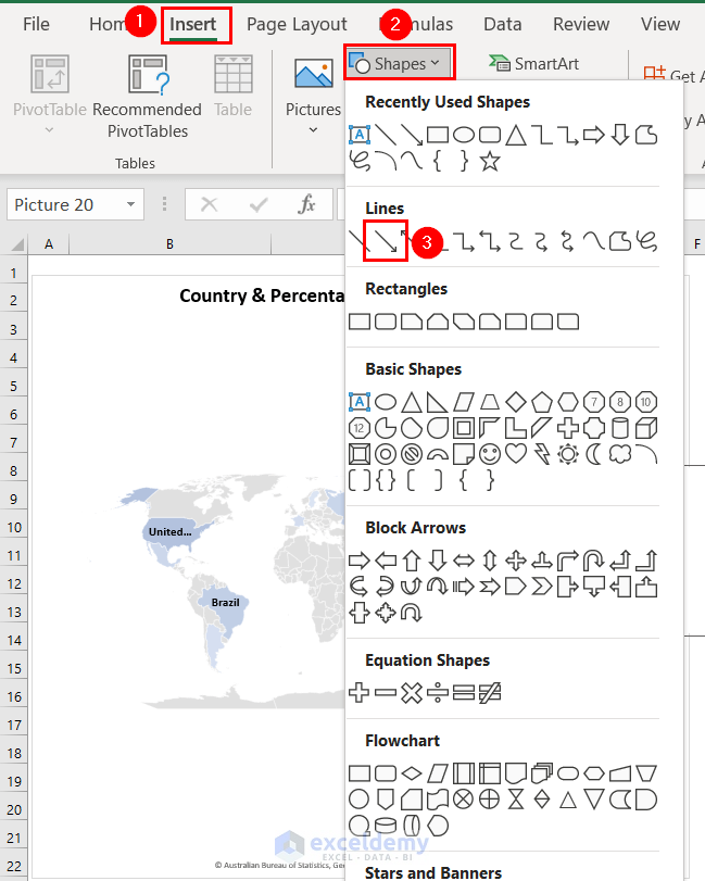 How to Zoom in on Excel Map Chart 