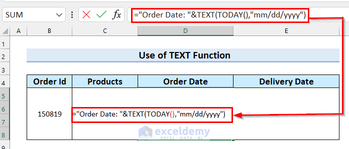 Use of TEXT Function to Combine Text and Formula in Excel
