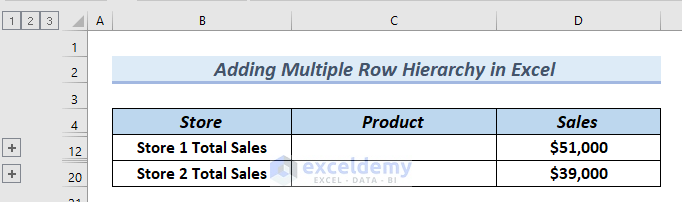 How to Add Row Hierarchy in Excel